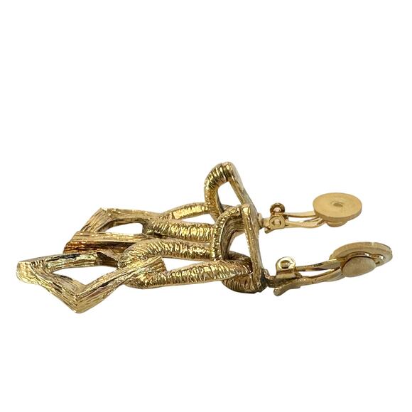 Yves Saint Laurent YSL Vintage Geometric Dangle Earrings - Picture 4 of 12